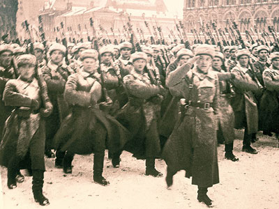 Пехота на параде. Москва 1941 ноябрь